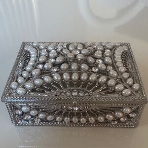 Ornate Silver and Pearl Accessory Box